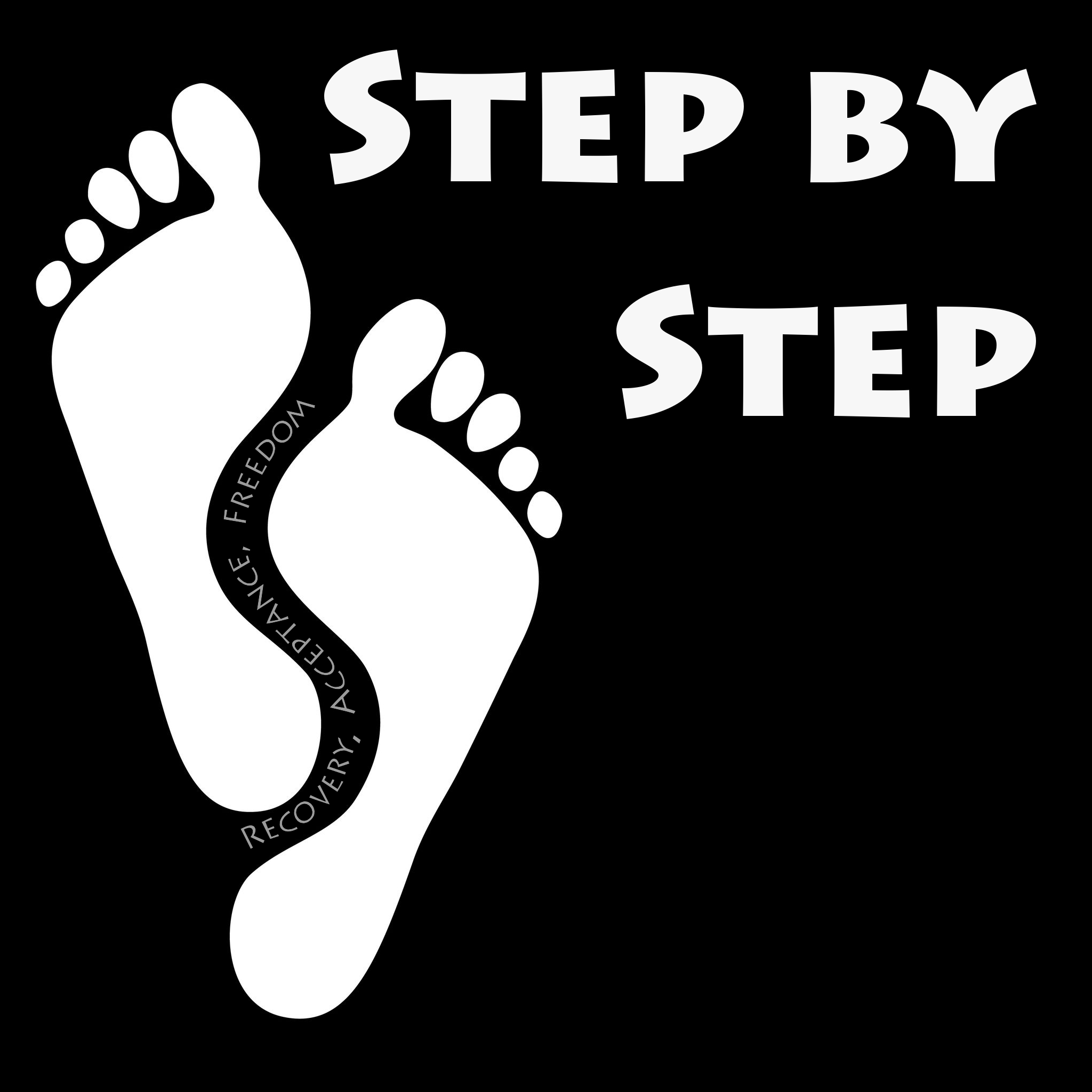 Написать step. Step by Step. Степ бай степ. Степ бай степ логотип. Логотип ступни.