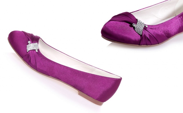 chaussures plates violettes lgante orne de strass