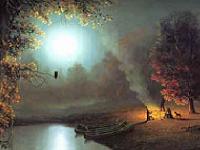 Slika pravog kampa s mjesecom