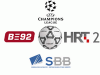 Logotipi B92, SBB, HRT2, Champions League i jedan fudbal
