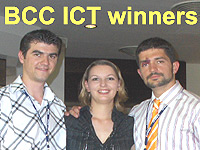 Winners of ICT competition - Bozidar, Zeljka and Christian